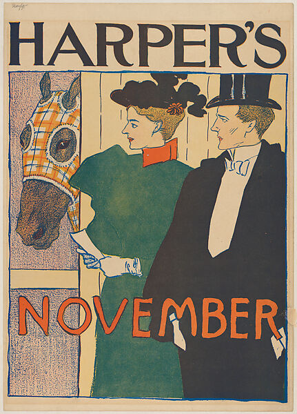 Harper's, November, Edward Penfield (American, Brooklyn, New York 1866–1925 Beacon, New York), Lithograph 