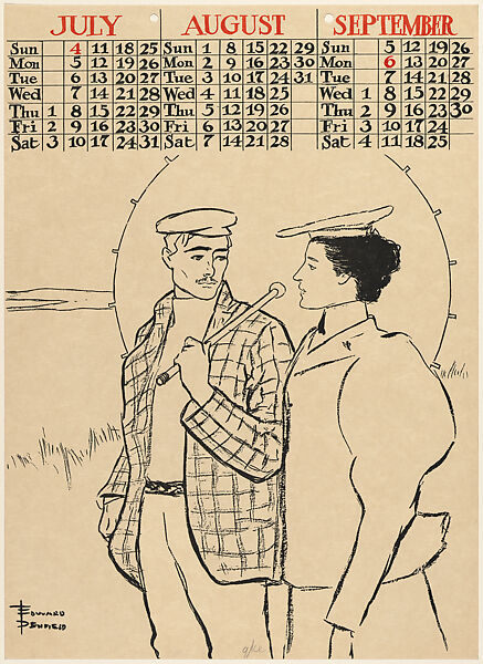Proof for Poster Calendar 1897: July, August, September, Edward Penfield (American, Brooklyn, New York 1866–1925 Beacon, New York), Lithograph and relief process 