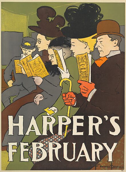 Harper's, February, Edward Penfield (American, Brooklyn, New York 1866–1925 Beacon, New York), Lithograph 