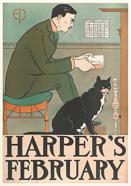 Harper's, February, Edward Penfield (American, Brooklyn, New York 1866–1925 Beacon, New York), Lithograph 