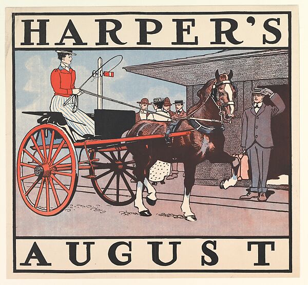 Harper's, August, Edward Penfield (American, Brooklyn, New York 1866–1925 Beacon, New York), Lithograph 