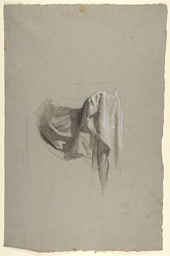 Drapery Study for Figure Holding Crown (middle register); study for wall paintings in the Chapel of Saint Remi, Sainte-Clotilde, Paris, 1858