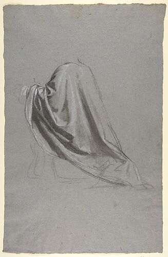 Drapery Study for a Bishop (lower register; study for wall paintings in the Chapel of Saint Remi, Sainte-Clotilde, Paris, 1858)