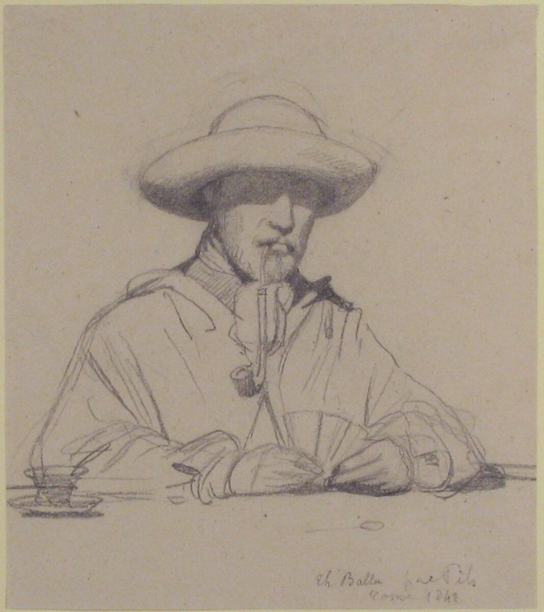 Portrait of Théodore Ballu, Isidore Pils (French, Paris 1813/15–1875 Douarnenez), Graphite