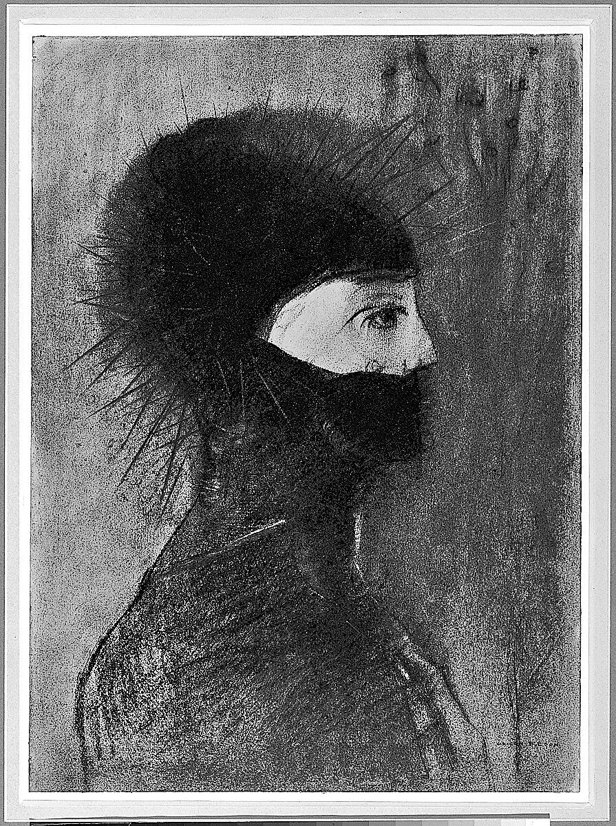 Armor, Odilon Redon (French, Bordeaux 1840–1916 Paris), Charcoal and conté crayon