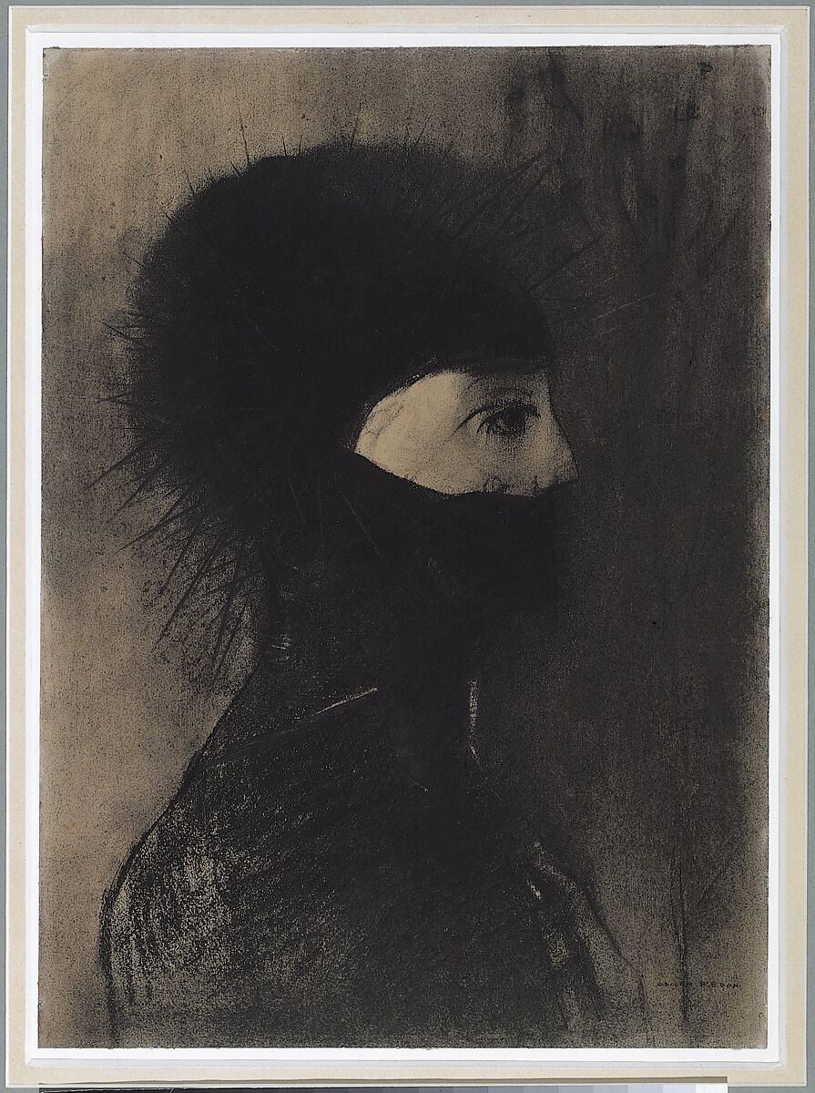Armor, Odilon Redon (French, Bordeaux 1840–1916 Paris), Charcoal and conté crayon