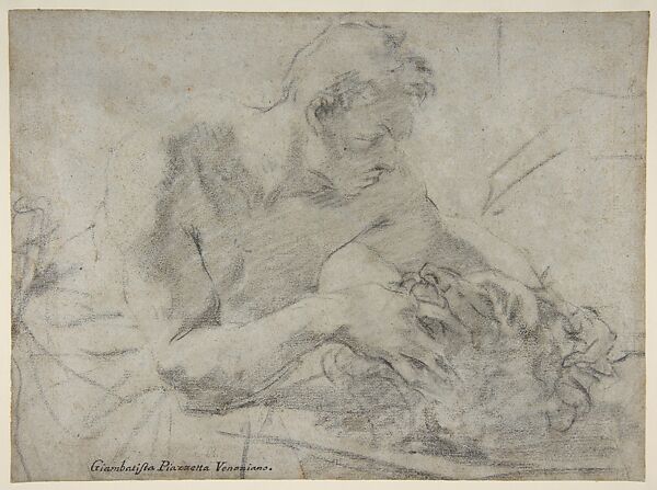 David With the Head of Goliath (recto); Study of Lower Leg and Right Foot (verso)