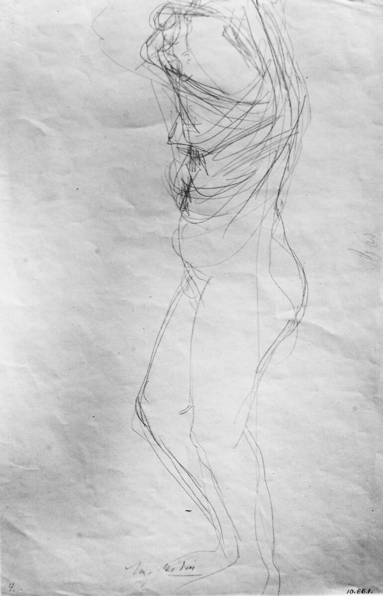 Figure Disrobing, Auguste Rodin (French, Paris 1840–1917 Meudon), Graphite