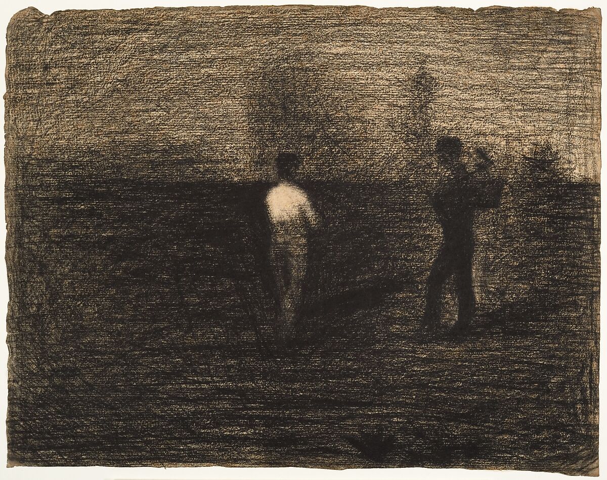 Peasants, Georges Seurat (French, Paris 1859–1891 Paris), Conté crayon