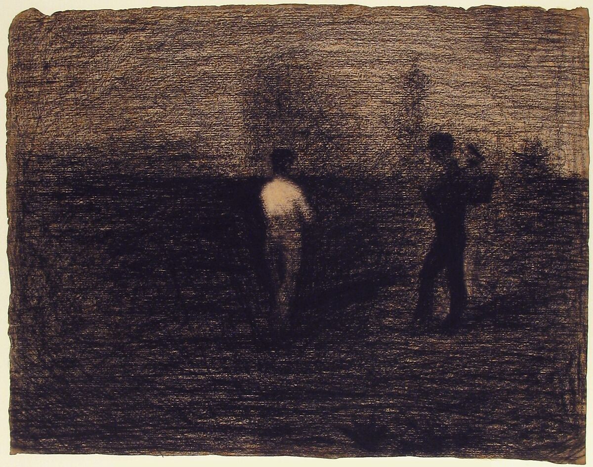 Peasants, Georges Seurat (French, Paris 1859–1891 Paris), Conté crayon