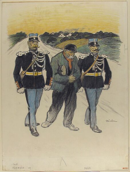 Les Miséreaux (Study for Dans la Vie), Théophile-Alexandre Steinlen (French (born Switzerland), Lausanne 1859–1923 Paris), Black chalk tinted with colored chalks