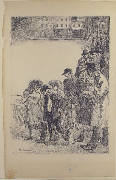 Street Crowd, Théophile-Alexandre Steinlen (French (born Switzerland), Lausanne 1859–1923 Paris), Black chalk on paper