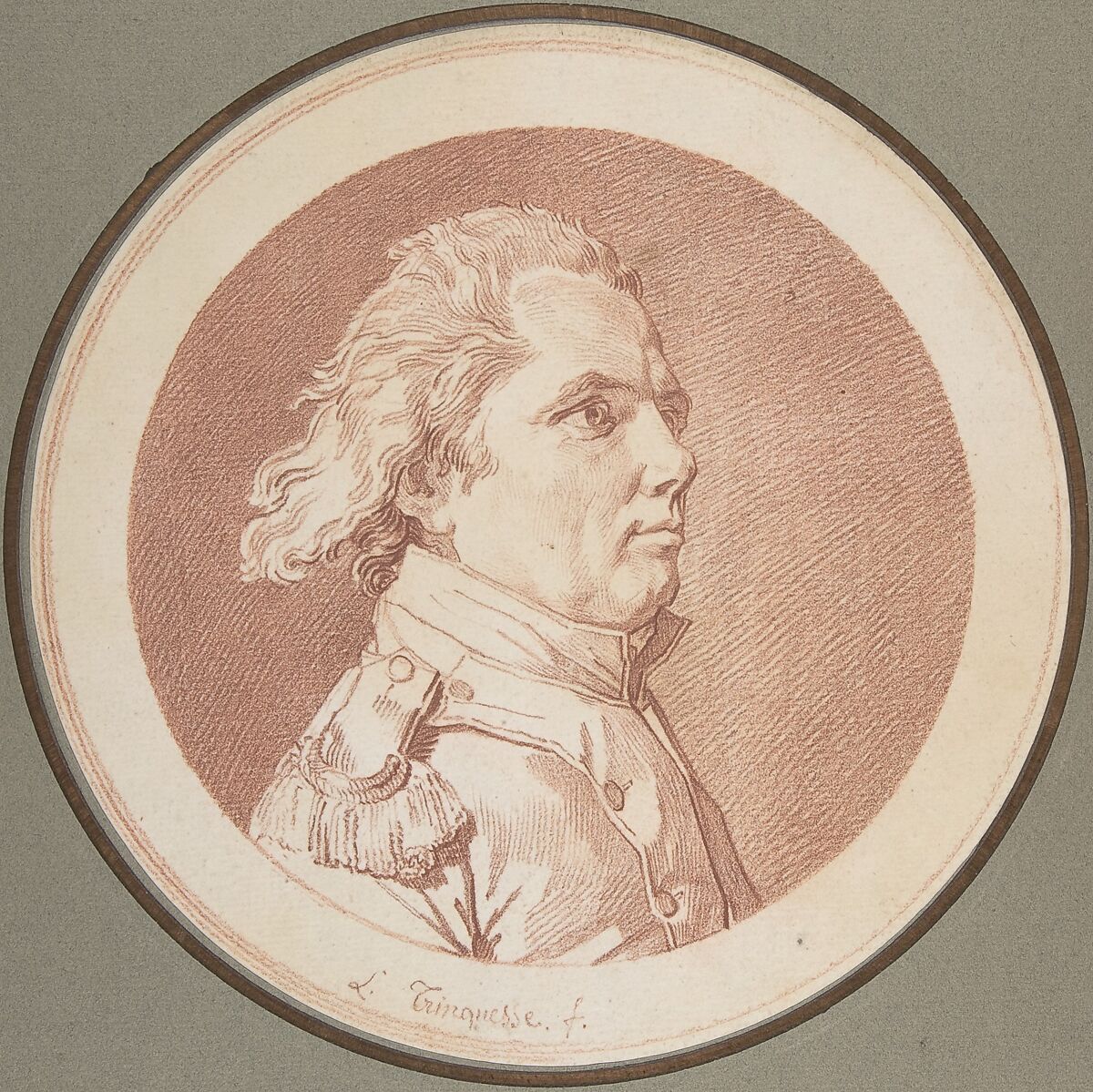 Portrait of François Reidy de Lagrange, Louis Roland Trinquesse (French, Paris ca. 1746–ca. 1800), Red chalk 