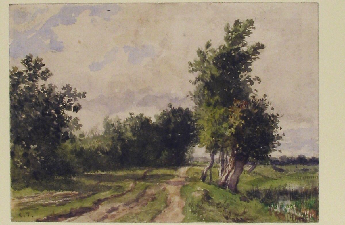 Landscape, Constant Troyon (French, Sèvres 1810–1865 Paris), Watercolor