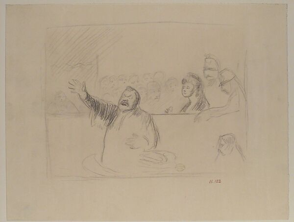 Le Proces Steinheil, Jean Veber (French, Paris 1864–1928 Paris), Graphite on white paper