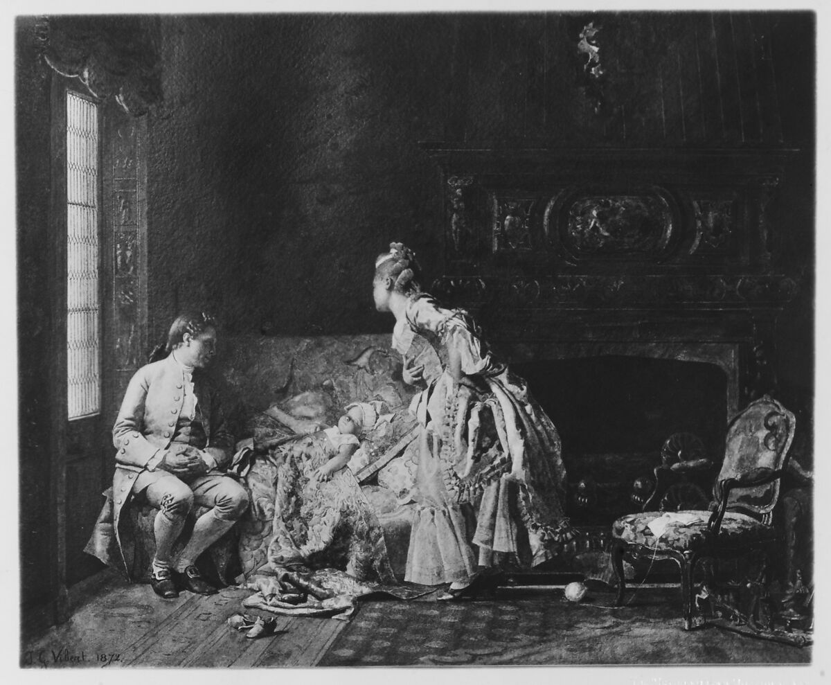 The First Babe, Jean-Georges Vibert (French, Paris 1840–1902 Paris), Watercolor