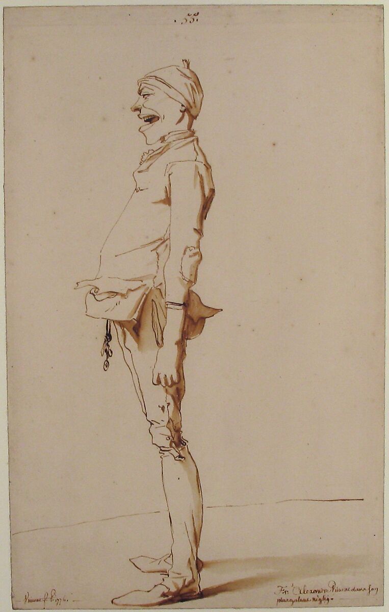 Caricature of the Artist's Younger Brother Marie-Alexandre-François, François André Vincent (French, Paris 1746–1816 Paris), Pen and brown ink, brush and brown wash