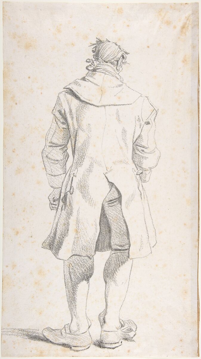 Caricature of Joseph-Benoît Suvée, François André Vincent (French, Paris 1746–1816 Paris), Black chalk; counterproof 