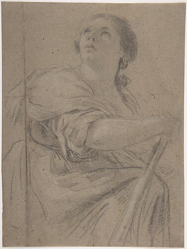 Woman with a Staff Looking Upward