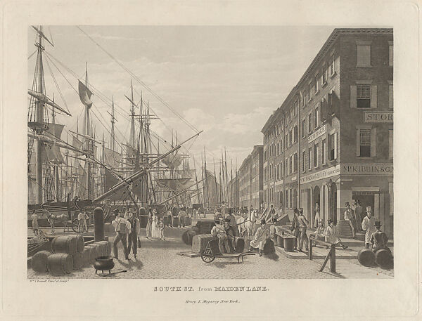 South Street from Maiden Lane, New York, in 1828