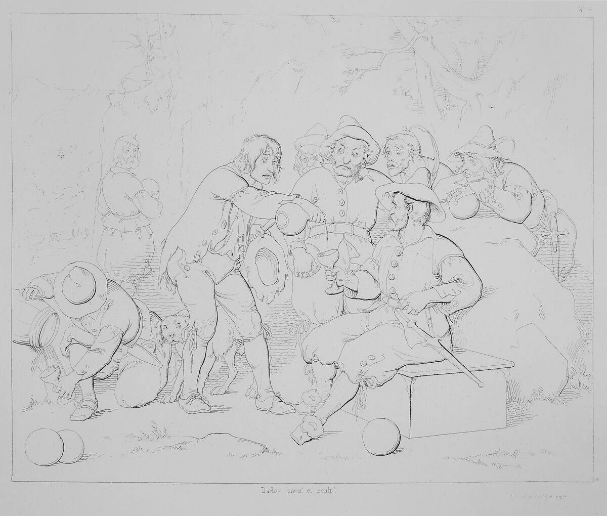 Washington Irving's Illustrations for the Legend of Rip Van Winkle, Designed and Etched by F.O.C. Darley, Felix Octavius Carr Darley (American, Philadelphia, Pennsylvania 1822–1888 Claymont, Delaware), Lithographs (called etching on stone)