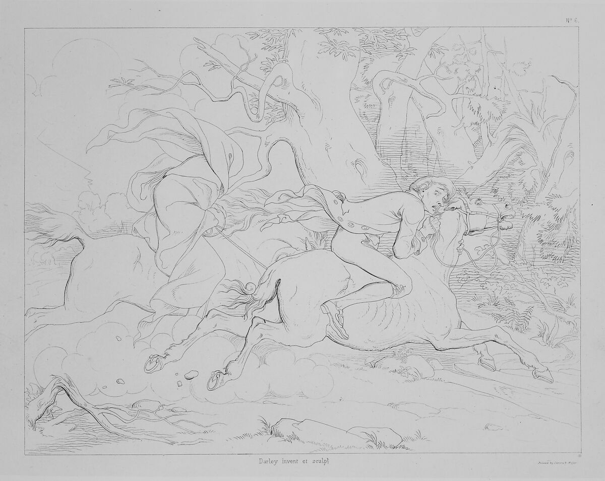 Washington Irving's Illustrations of the Legend of Sleepy Hollow, Designed and Etched by F.O.C. Darley for the Members of the American Art Union, 1850, Felix Octavius Carr Darley (American, Philadelphia, Pennsylvania 1822–1888 Claymont, Delaware), Lithographs (called etching on stone)