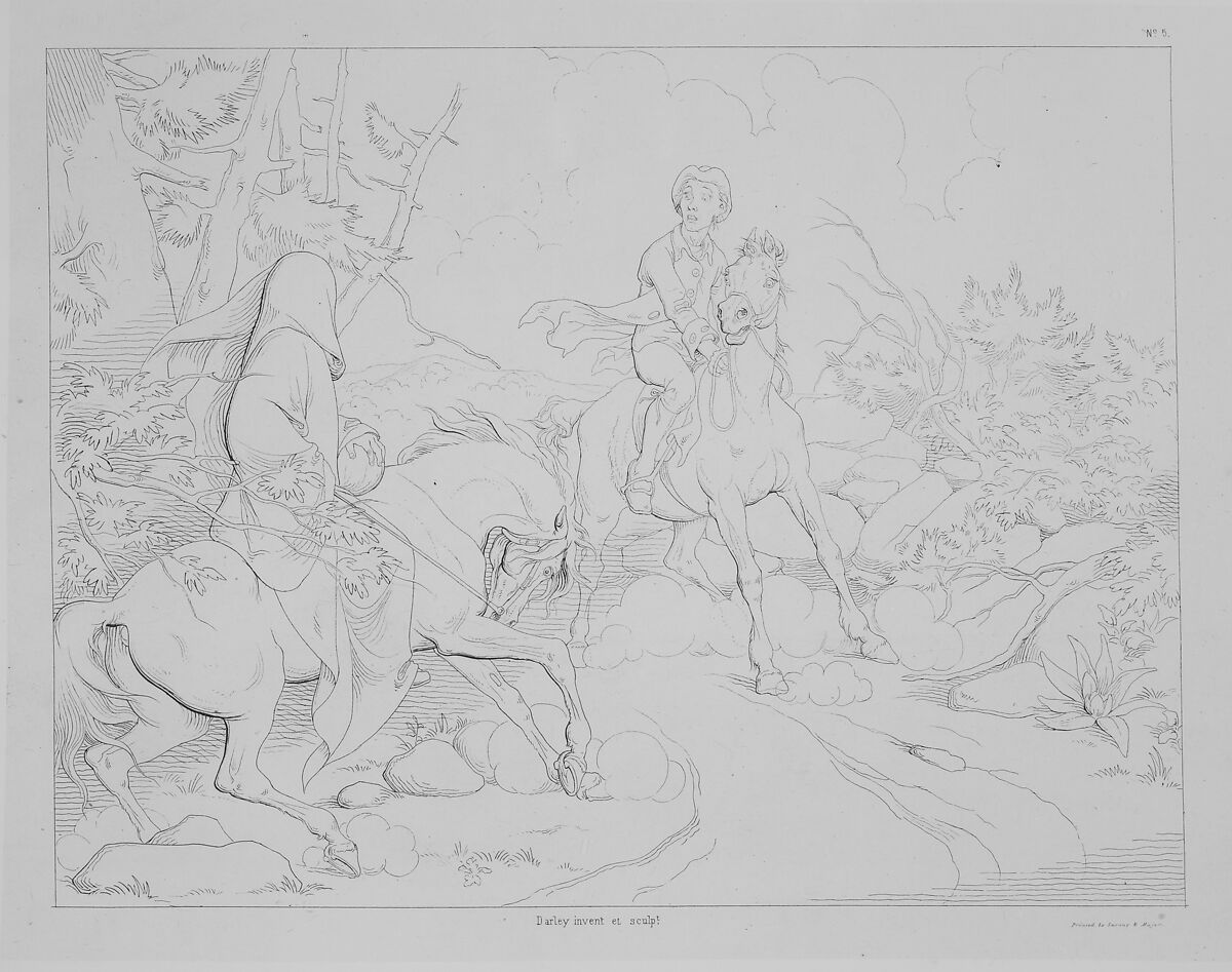 Washington Irving's Illustrations of the Legend of Sleepy Hollow, Designed and Etched by F.O.C. Darley for the Members of the American Art Union, 1850, Felix Octavius Carr Darley (American, Philadelphia, Pennsylvania 1822–1888 Claymont, Delaware), Lithographs (called etching on stone)