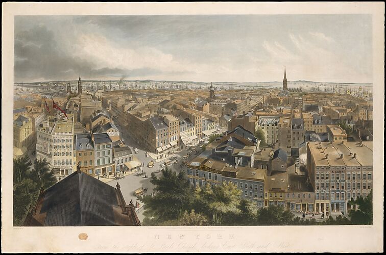 New York from the Steeple of St. Paul's Church, Looking East, South, and West