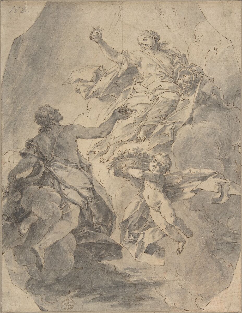 Allegory of Abundance, Anonymous, French, 17th century, Pen and brown ink, brush and gray wash. 