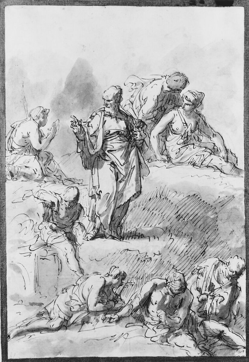 Figure Studies, Sebastiano Ricci (Italian, Belluno 1659–1734 Venice), Pen and brown ink, brush and gray wash, over red and a little black chalk