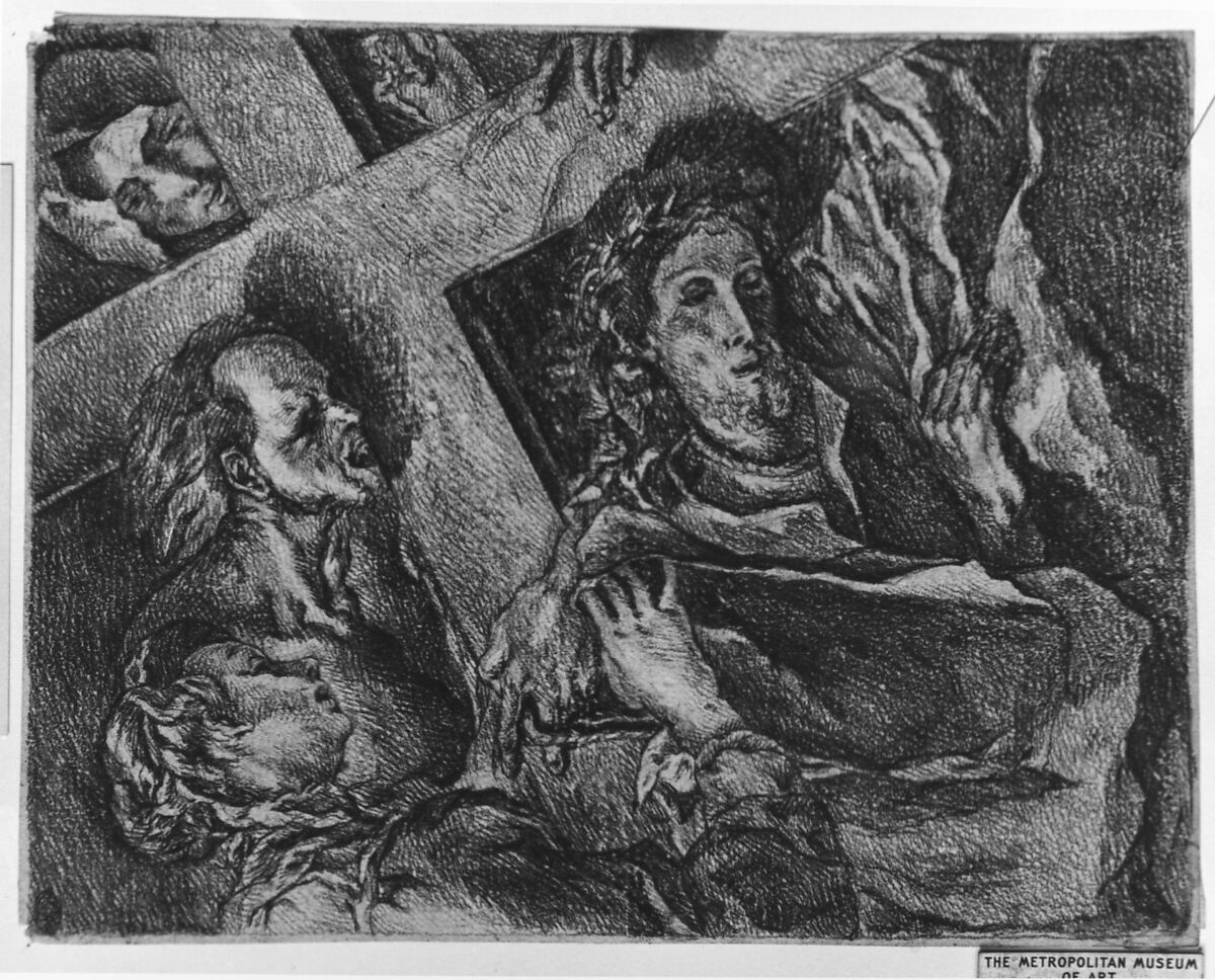 Christ Carrying the Cross, Anonymous, French, 18th century, Red chalk