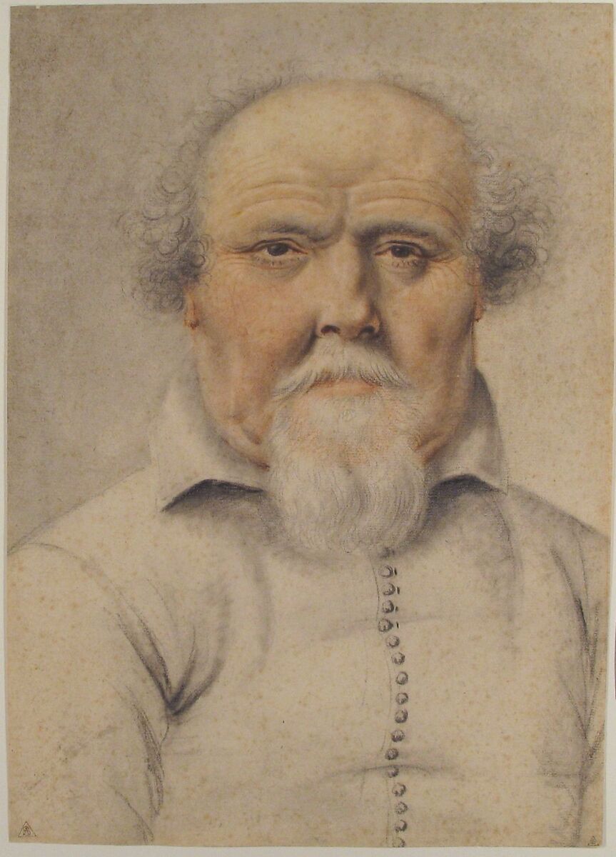 Portrait of a Man, Anonymous, French, 16th century, Charcoal, stumped, black and red chalk, with a little black crayon