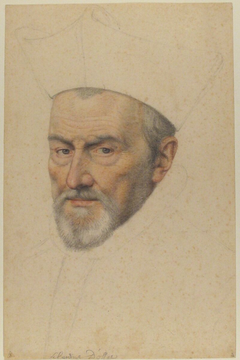 Portrait of cardinal d'Ossat, Daniel Dumonstier (French, Paris 1574–1646 Paris), Charcoal, stumped, black and red chalk
