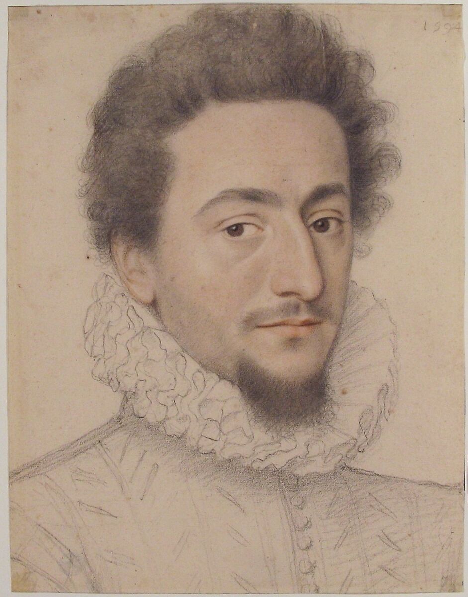 Portrait of a Man, Anonymous, French, 16th century, Black and red chalk, heightened with white