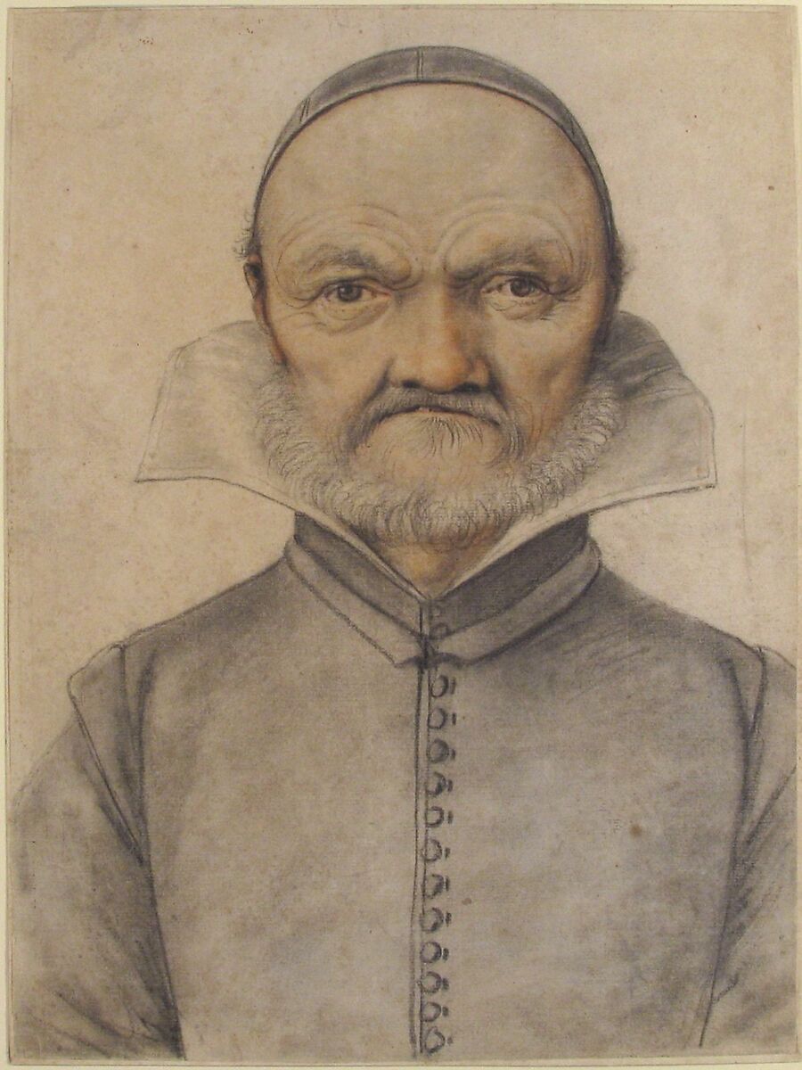 Portrait of a Man, Anonymous, French, 16th century, Charcoal, stumped, black and red chalk, a little black crayon