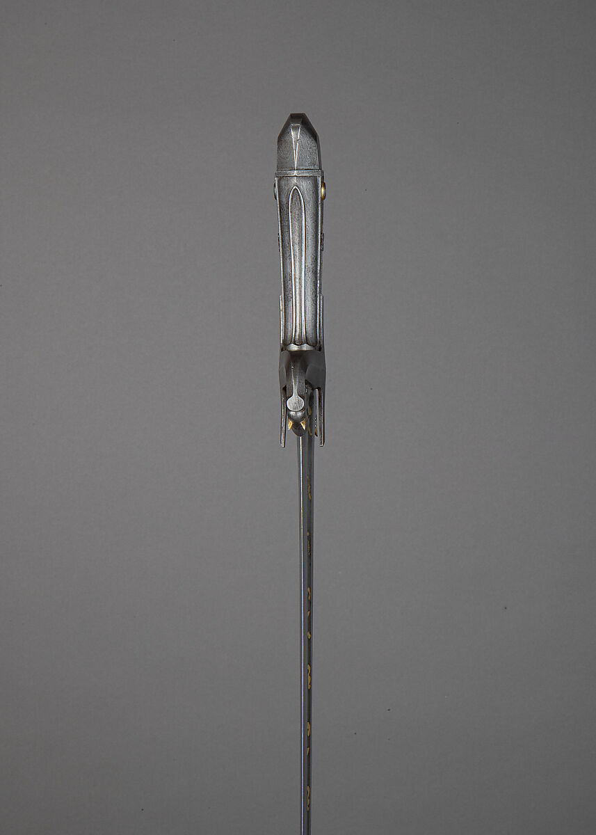 Saber with Scabbard and Strap, Steel, gold, wood, leather, Eastern European, probably Hungary