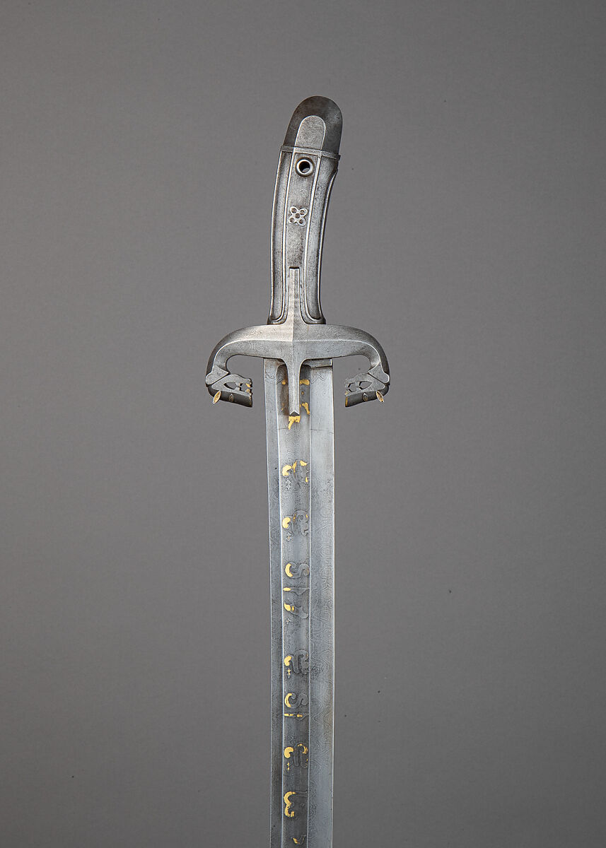 Saber with Scabbard and Strap, Steel, gold, wood, leather, Eastern European, probably Hungary