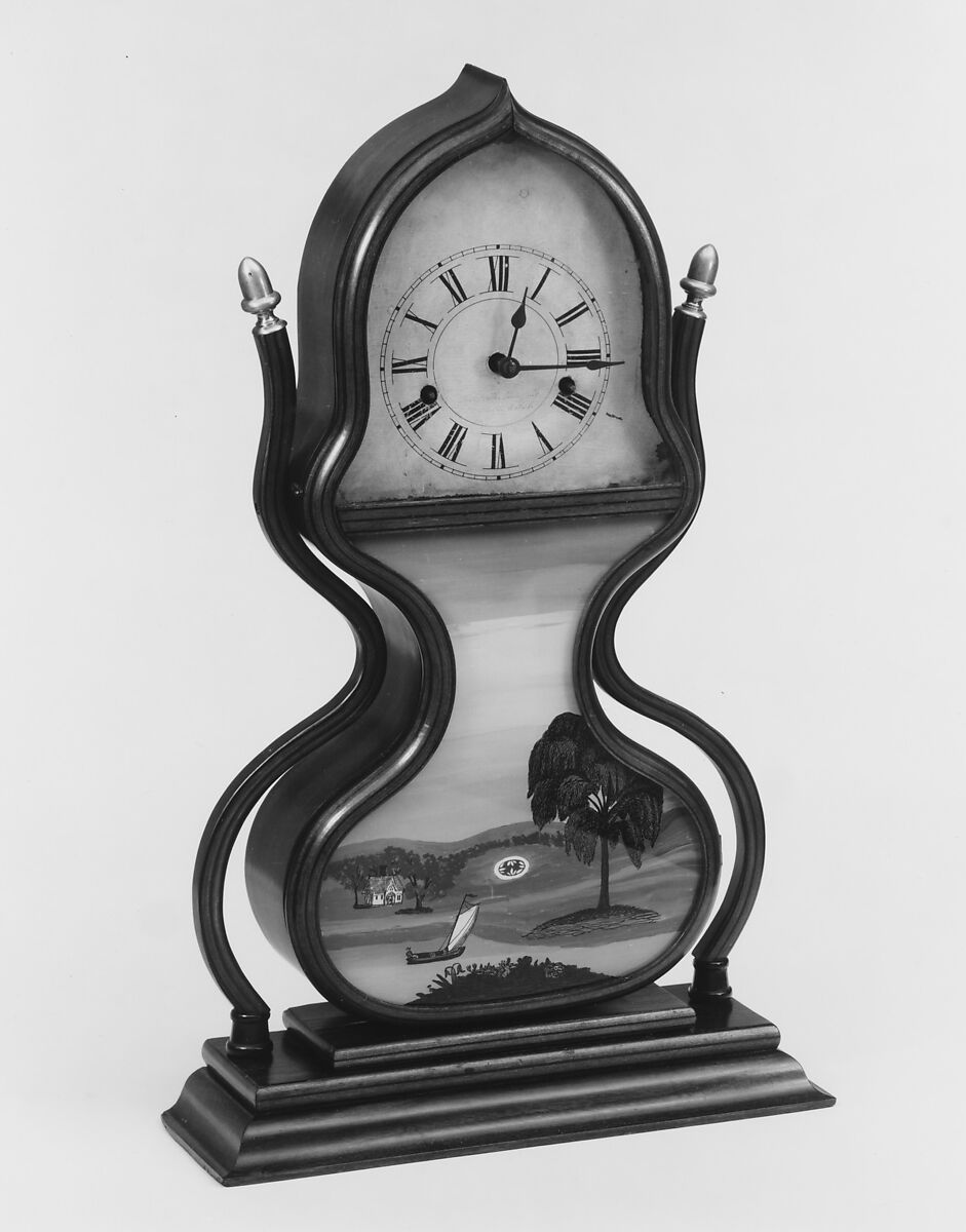 Acorn Clock, Forestville Manufacturing Company (1835–1853), Mahogany, laminated, American 