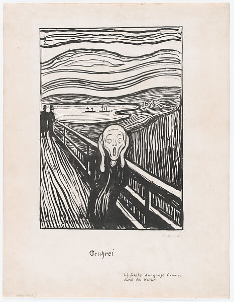 The Scream, Edvard Munch (Norwegian, Løten 1863–1944 Ekely), Lithograph