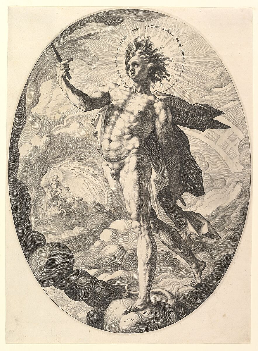 Apollo, Hendrick Goltzius (Netherlandish, Mühlbracht 1558–1617 Haarlem), Engraving 