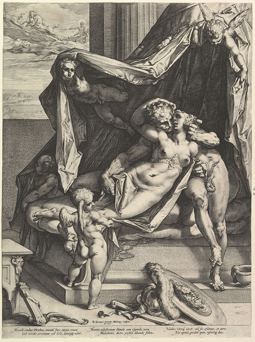 Mars and Venus, Hendrick Goltzius (Netherlandish, Mühlbracht 1558–1617 Haarlem), Engraving 