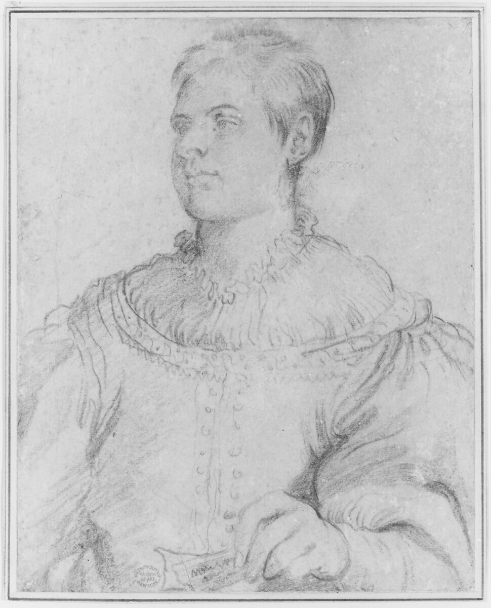 Portrait, Anonymous, Italian, Roman-Bolognese, 17th century, Red chalk on light tan paper