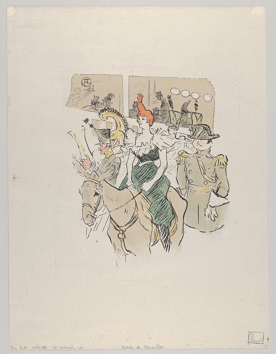 Entrée de Cha-u-Kao, from Le Rire, No. 67, 15 February 1896, after Henri de Toulouse-Lautrec (French, Albi 1864–1901 Saint-André-du-Bois), Lithograph 