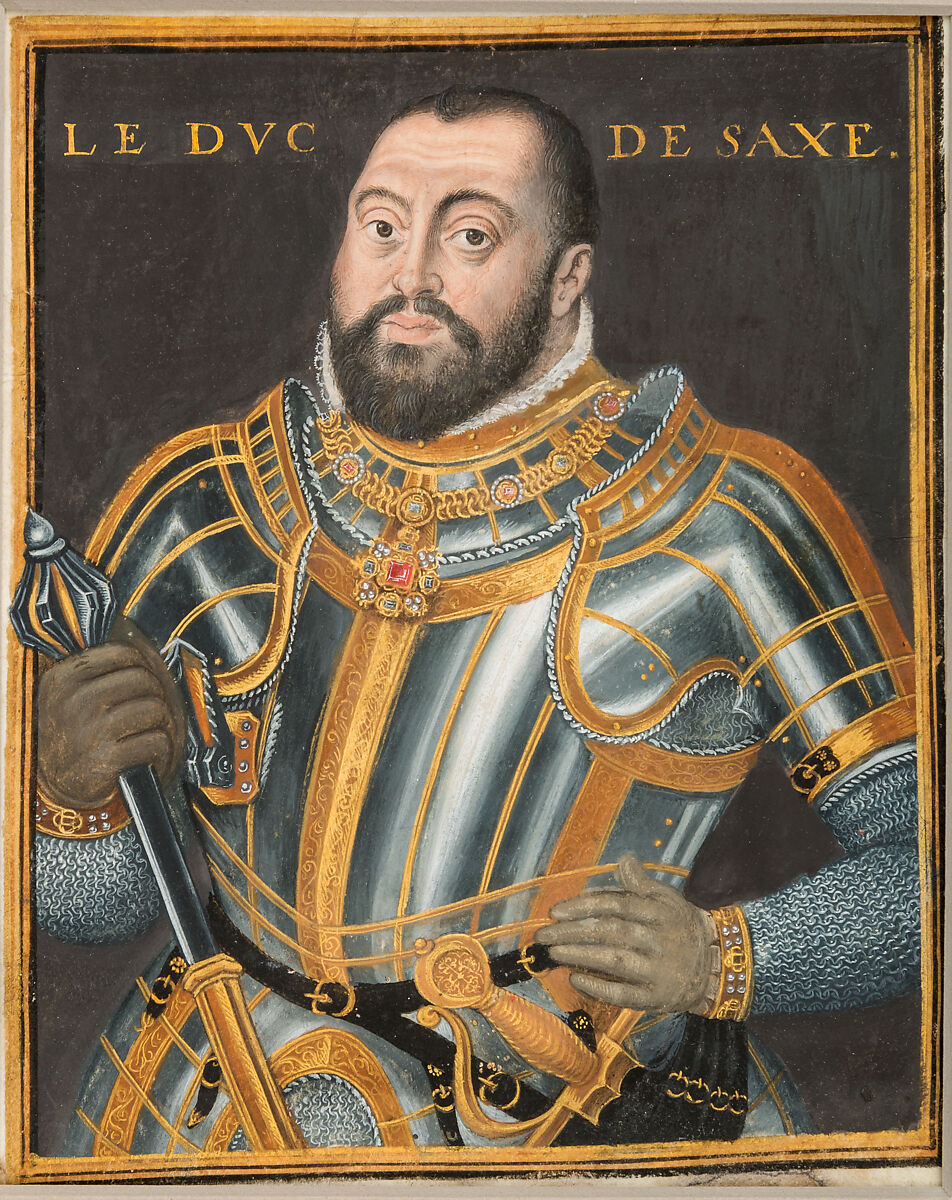 Portrait of Duke Johann Friedrich I (1503-1554), Elector of Saxony, Oil on vellum, German 