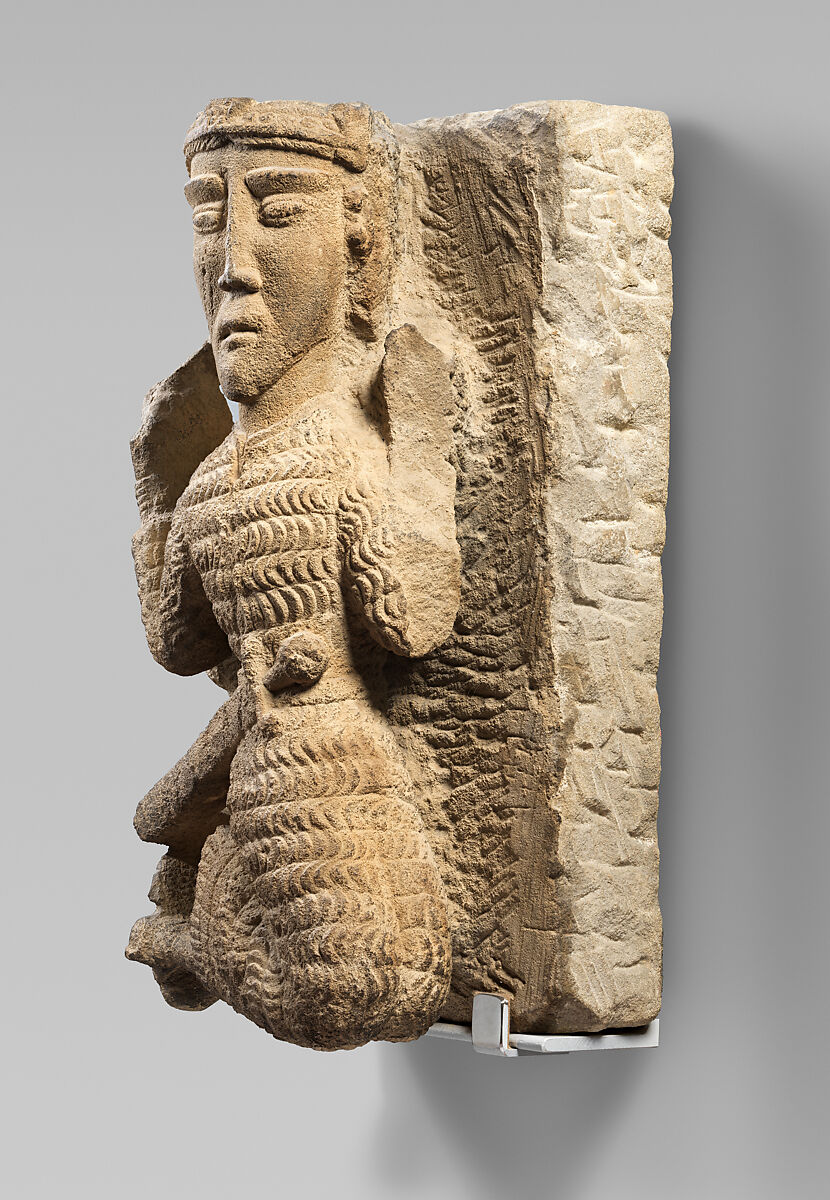 Sculpture of a Kneeling Knight or King, Sandstone, North Spanish