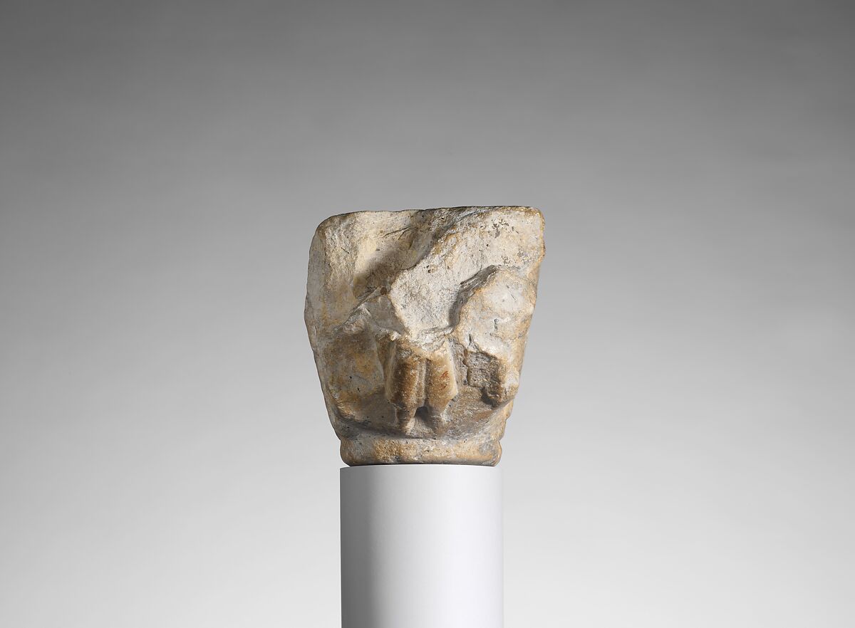 Capital of a Column with an Armored Knight on Each Side, Marble, Italian