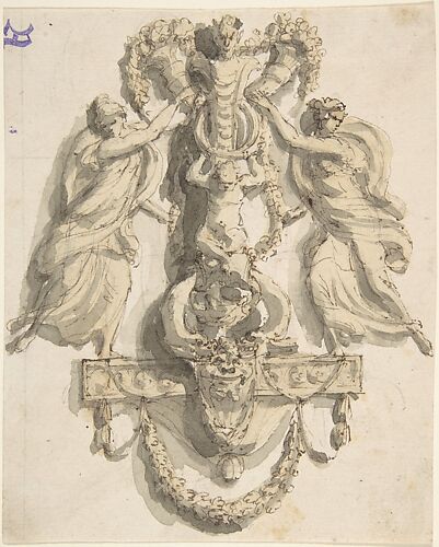 Design for a Door-Knocker (?) With Two Nymphs