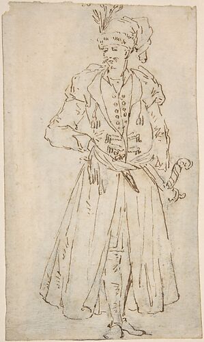 Man in a Long Coat and Turban with a Sword