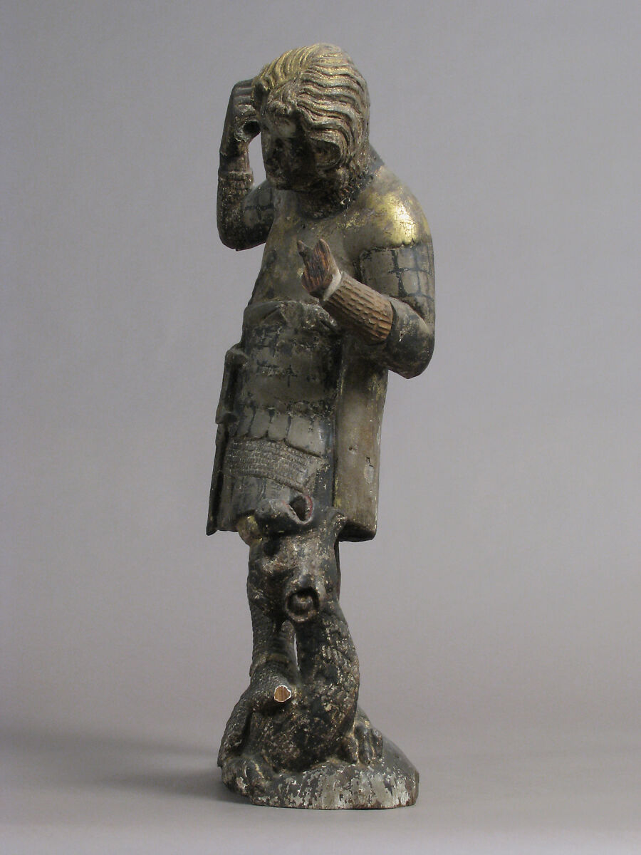 Saint George and the Dragon, Wood, gesso, polychromy, gold, Austrian, Vienna