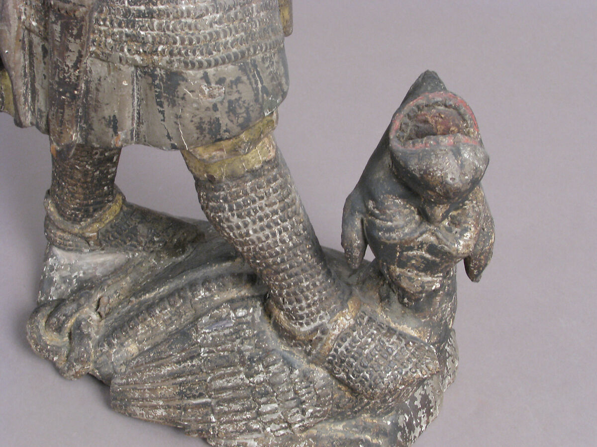 Saint George and the Dragon, Wood, gesso, polychromy, gold, Austrian, Vienna